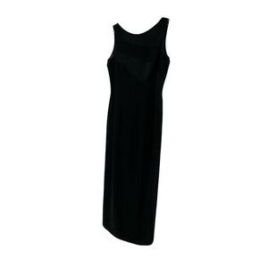 Datiani Evening Wear Dress Black Vintage Maxi Sleeveless Asymmetric Back Size 6